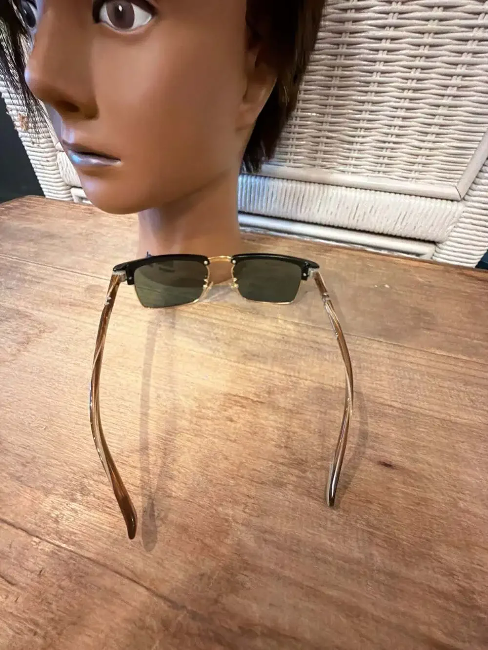 Persol Handmade in Italy Tortoise and Black Browline Sunglasses